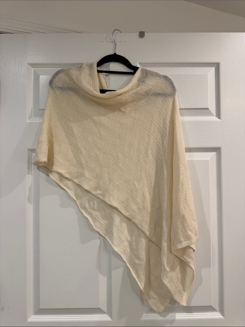 Wooden Ships Cream Asymmetric Knit Poncho